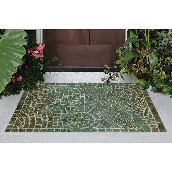 Liora Manne Visions V Arch Tile Indoor Outdoor Area Rug Lapis