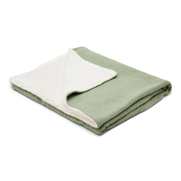 Little Dutch - Knitted Bassinet Blanket - Pure Sage - Mabel & Fox