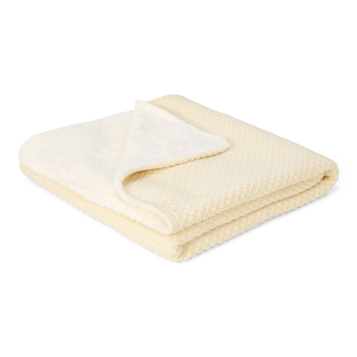 Little Dutch - Knitted Bassinet Blanket - Pure Soft White - Mabel & Fox