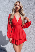 London Playsuit - Red - Runway Goddess