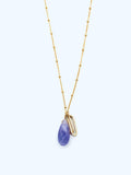 Long Chain with Smooth Amethyst Stone Necklace