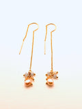 Long Drop Gold Filled Earrings with Pearls