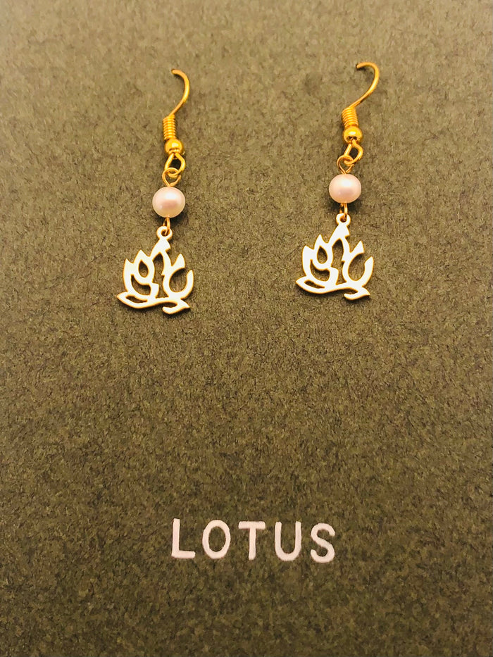 Lotus in English Earrings