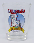 Louisiana State Elements Map Shot Glass
