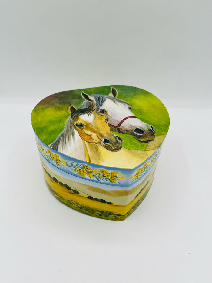 Love of Horses Heart Shaped Music Box