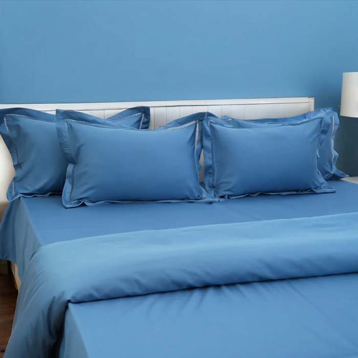 Luxor Sea Dream (300 TC) - 100% Cotton King-Size Bedsheet + 2 Pillow Covers