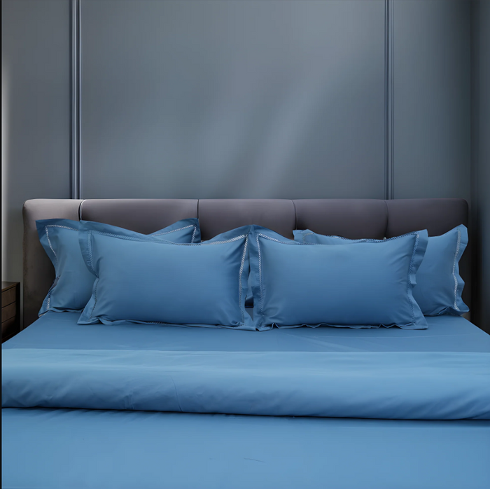 Luxor Sea Dream (300 TC) - 100% Cotton King-Size Bedsheet + 2 Pillow Covers