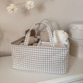 Mabel & Fox - Gingham Nappy Caddy - Beige - Mabel & Fox