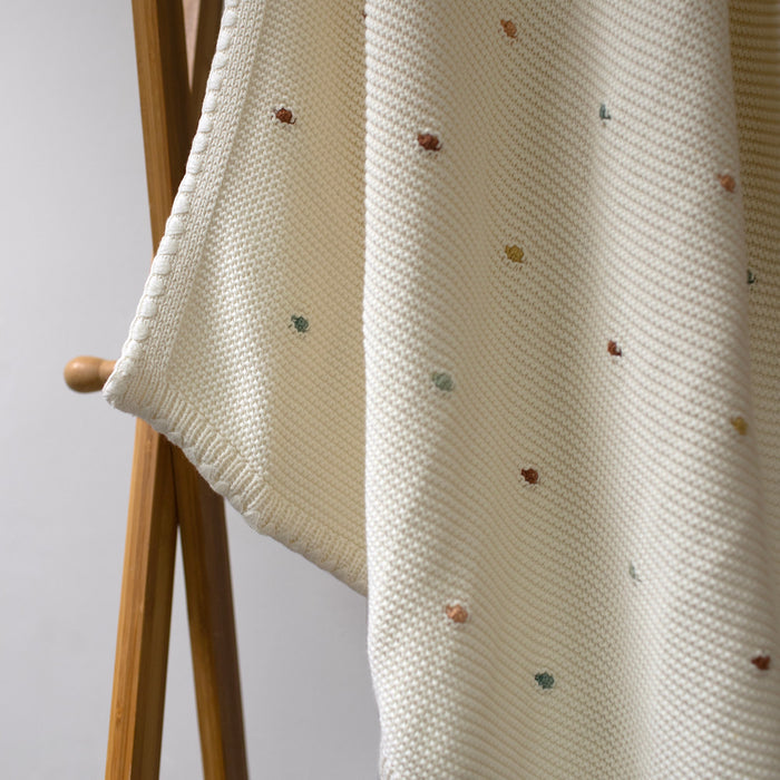 Mabel & Fox - Knitted Blanket - Multi-Colour Bobble - Mabel & Fox
