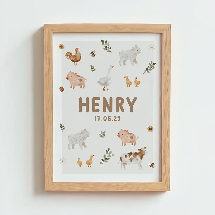Mabel & Fox - Personalised Art Print - Farmyard Animals - Mabel & Fox