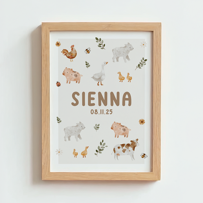 Mabel & Fox - Personalised Art Print - Farmyard Animals - Mabel & Fox