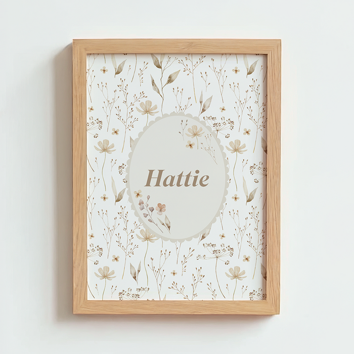 Mabel & Fox - Personalised Art Print - Natural Wildflower - Mabel & Fox