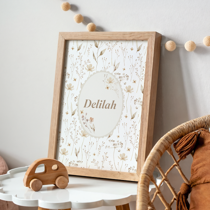 Mabel & Fox - Personalised Art Print - Natural Wildflower - Mabel & Fox