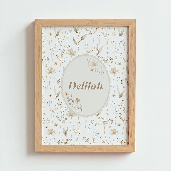 Mabel & Fox - Personalised Art Print - Natural Wildflower - Mabel & Fox