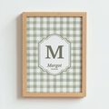 Mabel & Fox - Personalised Art Print - Sage Gingham - Mabel & Fox