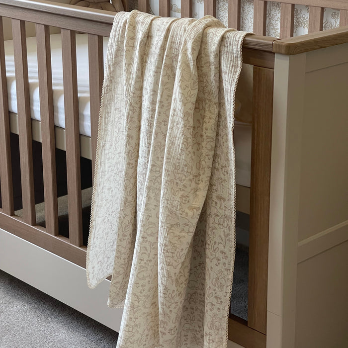Mabel & Fox - Baby Muslin Cotton Blanket - Woodland Bunnies - Mabel & Fox
