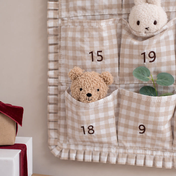 Mabel & Fox - Beige Gingham Ruffle Advent Calendar - Mabel & Fox