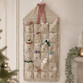 Mabel & Fox - Personalised Beige Gingham Ruffle Advent Calendar - Velvet Bow - Mabel & Fox