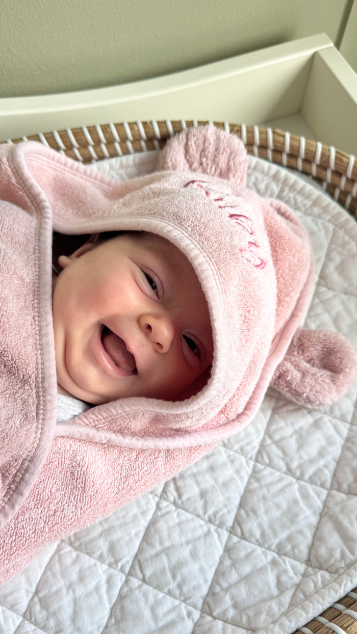 Mabel & Fox - Personalised Hooded Towel - Dusky Pink - Mabel & Fox
