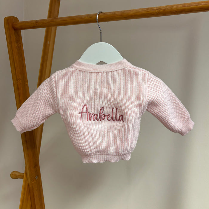 Mabel & Fox - Personalised Knitted Cardigan - Pink - Mabel & Fox