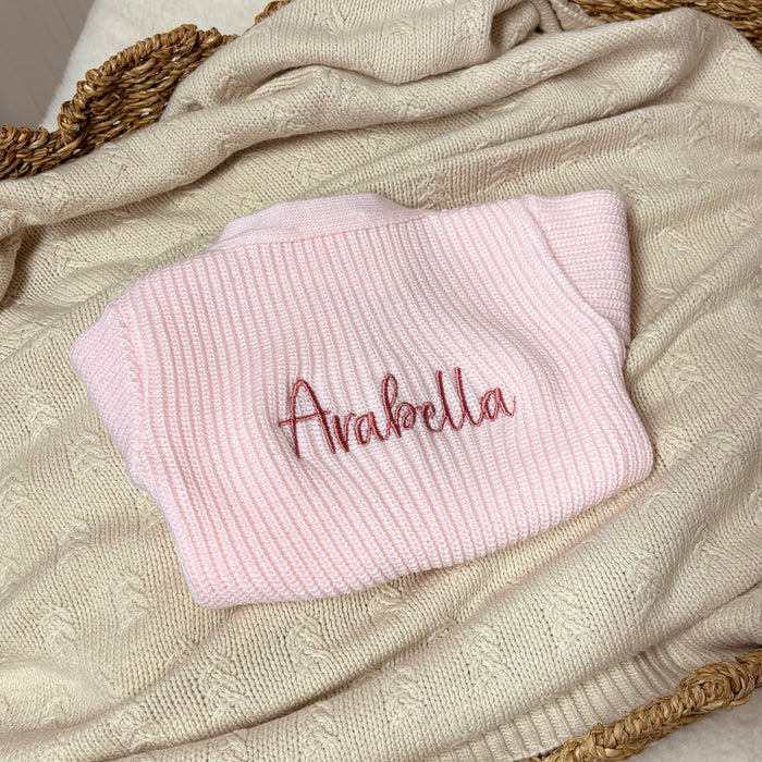 Mabel & Fox - Personalised Knitted Cardigan - Pink - Mabel & Fox