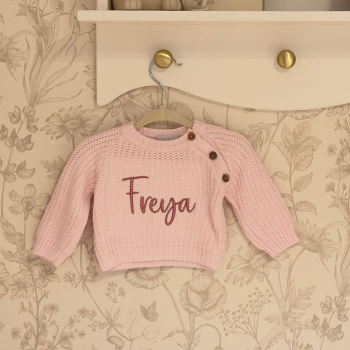 Mabel & Fox - Personalised Knitted Jumper - Pink - Mabel & Fox