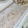 Mabel & Fox - Personalised Wedge Baby Changing Mat - Natural Wildflowers - Mabel & Fox