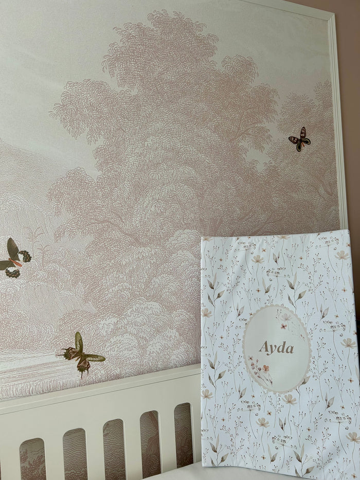 Mabel & Fox - Personalised Wedge Baby Changing Mat - Natural Wildflowers - Mabel & Fox
