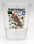 Martinique Map and Attractions Collage Shot Glass
