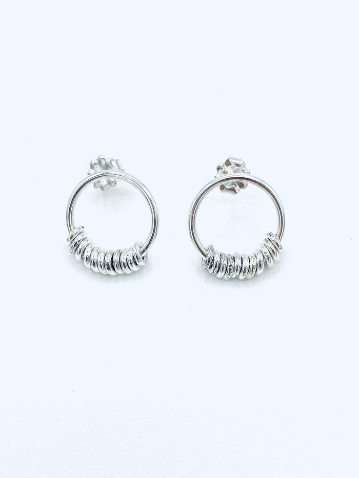 Medium Coil Studs Sterling Silver