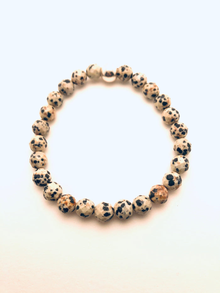 Men's Bracelet - Dalmation Jasper with Sterling Silver
