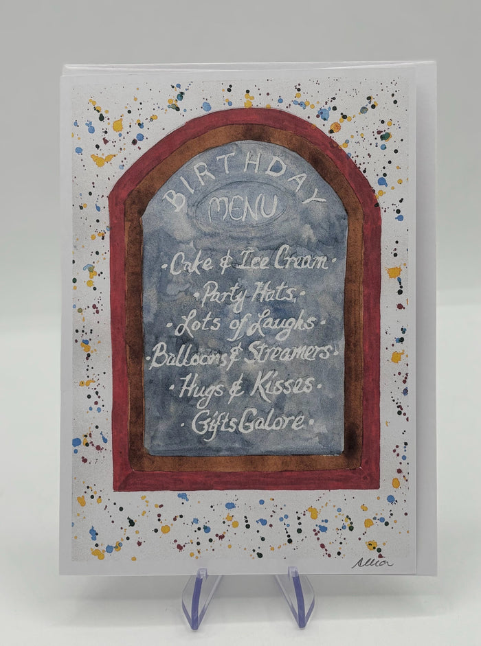 Menu Birthday Card