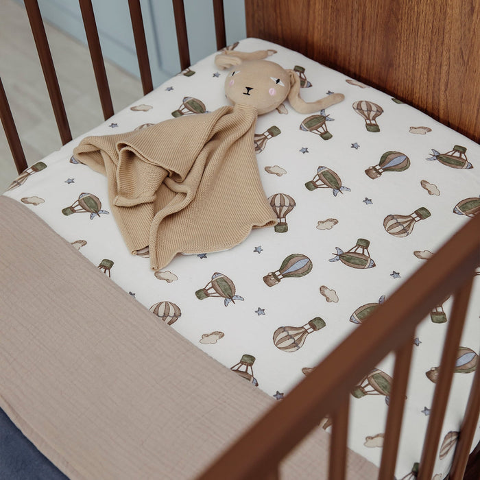 Meyco - Fitted Jersey Sheet - Air Balloons - Mabel & Fox