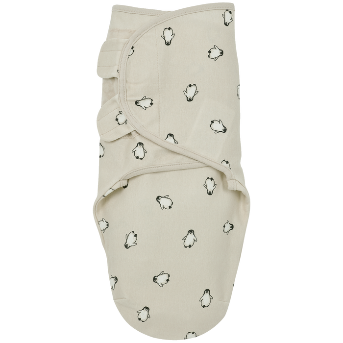 Meyco - Swaddle Wrap - Soft Sand Penguin (0-3m) - Mabel & Fox