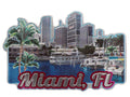 Miami Florida Harbor Foil Magnet 3.75"x 2.5"x 0.125"