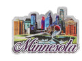 Minnesota Color Skyline Navy Foil Magnet 4.0" x 3.0" x 0.125"
