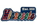 Minnesota Festive Multicolor Letters Fridge Designer Magnet 3.25" x 1.25"