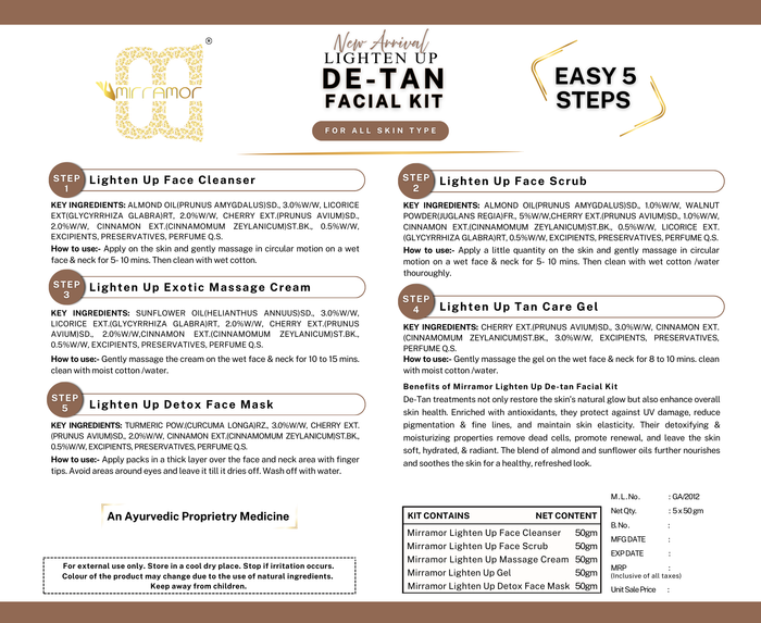 Mirramor Lighten Up De-Tan Facial Kit