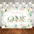 Mocsicka Little Bunny and Flowers Happy 1st Birthday Backdrop-Mocsicka Party