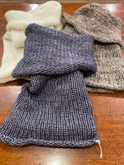 Mohair/Acrylic Blend Knit Tube Cowls/Scarves