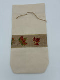 Muslin Gift Bag with Leaf Trim