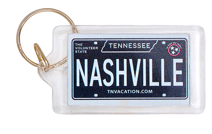 Nashville Tennessee License Plate Acrylic Rectangular Souvenir Keychain 2.5" X 1.5"