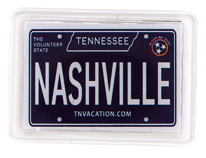 Nashville Tennessee License Plate Acrylic Small Fridge Collector's Souvenir Magnet 2.35" X 1.75"