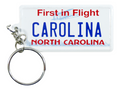 North Carolina License Plate Aluminum Ultra-Slim Rectangular Souvenir Keychain 2.5" X 1.25"x 0.06"