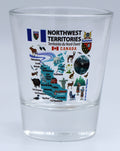Northwest Territories Canada Map and Attractions Collage Shot Glass
