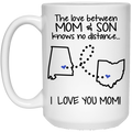 Ohio Alabama The Love Between Mom And Son Mug - Mug Teezalo