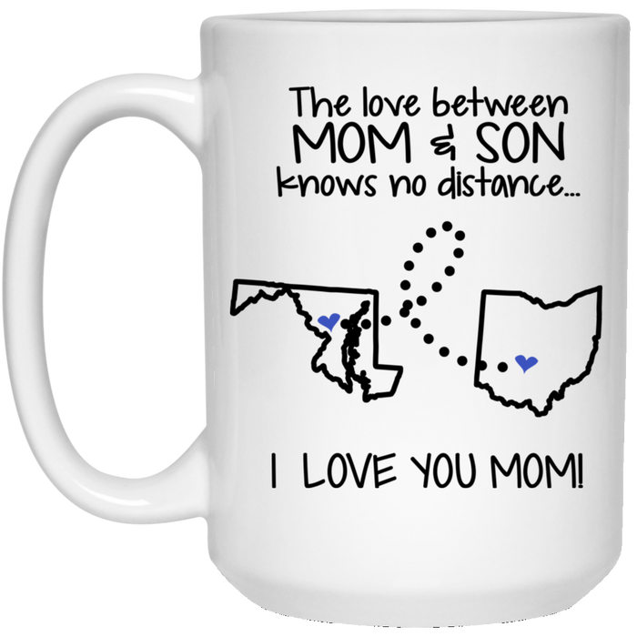 Ohio Maryland The Love Between Mom And Son Mug - Mug Teezalo