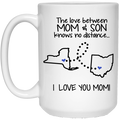 Ohio New York The Love Between Mom And Son Mug - Mug Teezalo