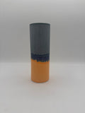 Orange, Dark Blue & Light Blue Large Porcelain Vase