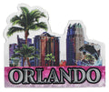 Orlando Florida City Skyline and Palms Foil Magnet 3.5" x 2.5" x 0.125"